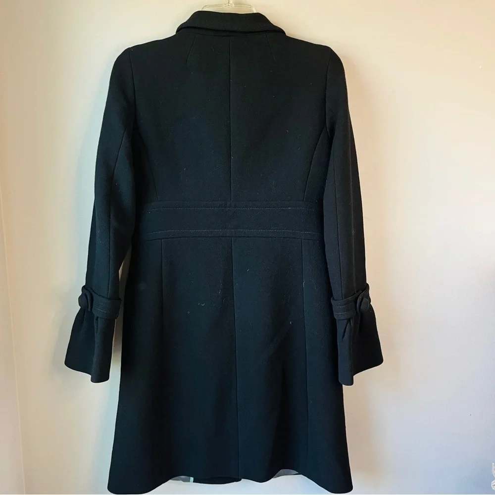 J. Crew Black Lady Day Wool Coat Tulip Sleeves - Picture 10 of 11